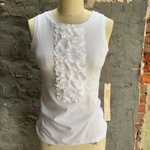 Jadens White Ruffle Tank